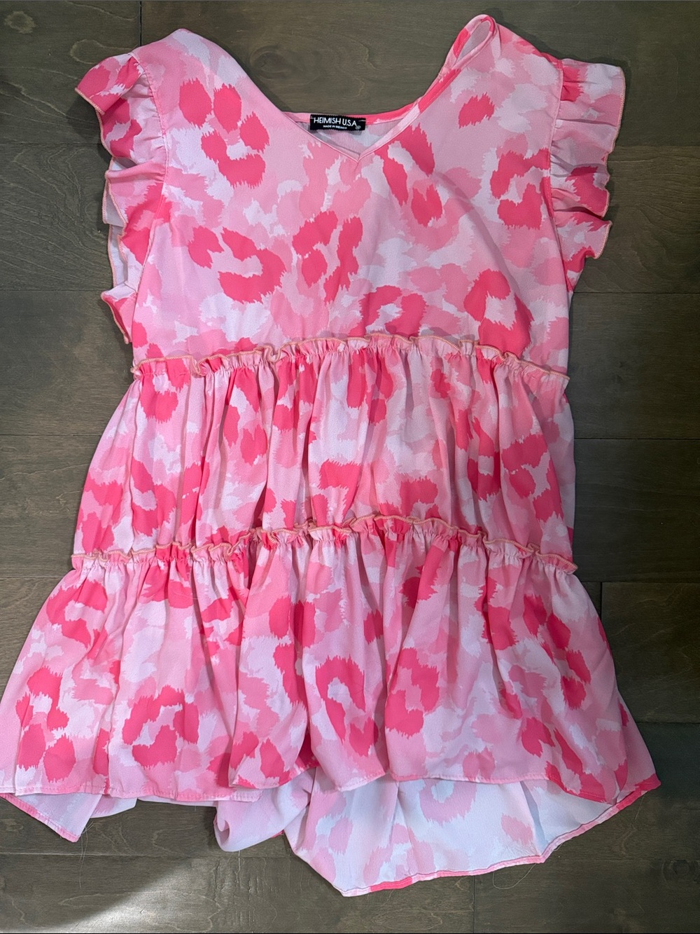 Hem & Hana Pink Tiered Ruffle Blouse